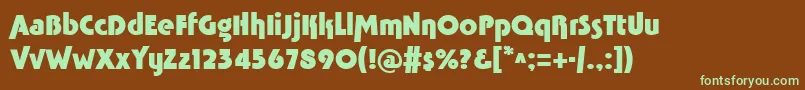 Шрифт TavridaadBold – зелёные шрифты на коричневом фоне