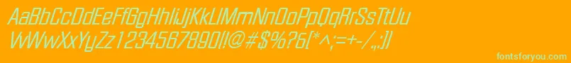 FacetXitalicRegular Font – Green Fonts on Orange Background
