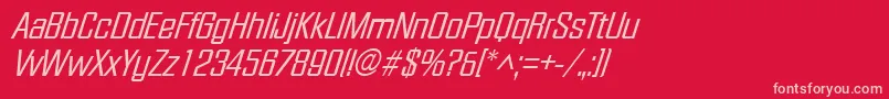 FacetXitalicRegular Font – Pink Fonts on Red Background