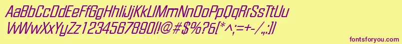 FacetXitalicRegular Font – Purple Fonts on Yellow Background