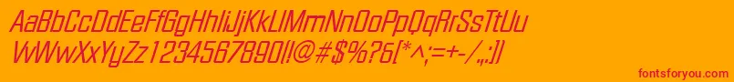 FacetXitalicRegular Font – Red Fonts on Orange Background