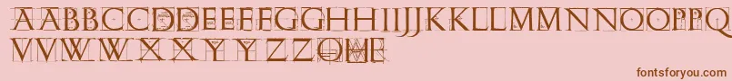 Romangridcaps Font – Brown Fonts on Pink Background