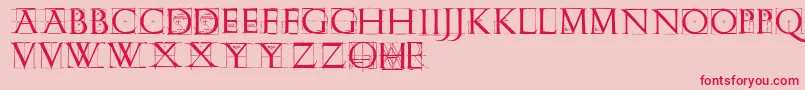 Romangridcaps Font – Red Fonts on Pink Background