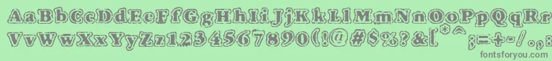 Vtcfuzzypunkyslippers Font – Gray Fonts on Green Background