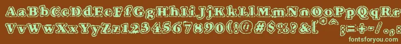 Vtcfuzzypunkyslippers Font – Green Fonts on Brown Background