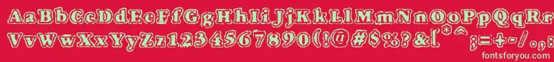 Vtcfuzzypunkyslippers Font – Green Fonts on Red Background