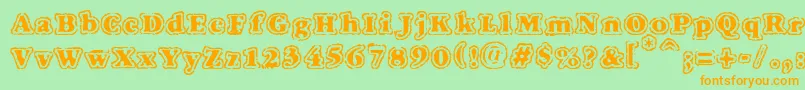 Vtcfuzzypunkyslippers Font – Orange Fonts on Green Background