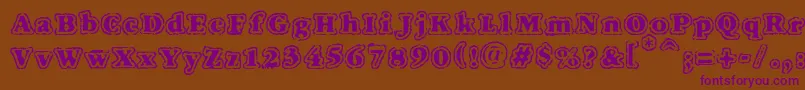 Vtcfuzzypunkyslippers Font – Purple Fonts on Brown Background