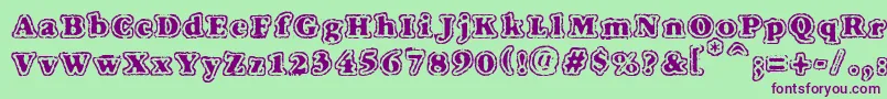 Vtcfuzzypunkyslippers Font – Purple Fonts on Green Background