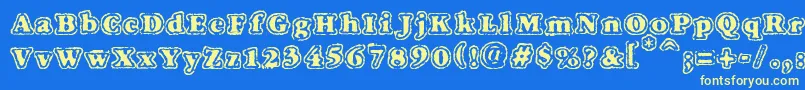 Vtcfuzzypunkyslippers Font – Yellow Fonts on Blue Background