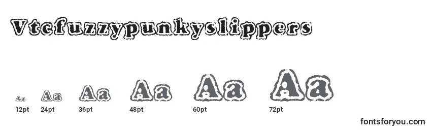 Größen der Schriftart Vtcfuzzypunkyslippers