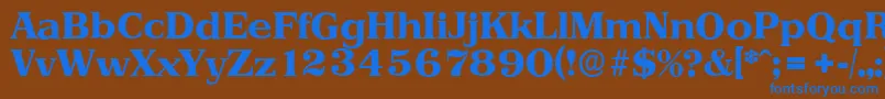 フォントPriamosserialXboldRegular – 茶色の背景に青い文字