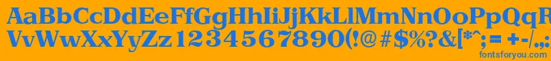 PriamosserialXboldRegular Font – Blue Fonts on Orange Background