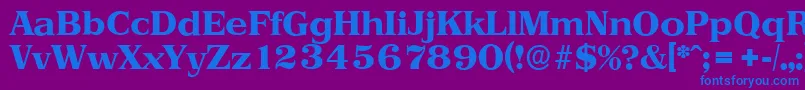 Шрифт PriamosserialXboldRegular – синие шрифты на фиолетовом фоне
