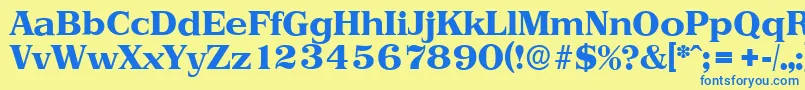 PriamosserialXboldRegular Font – Blue Fonts on Yellow Background