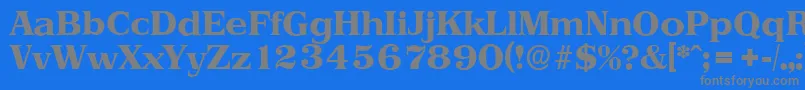 フォントPriamosserialXboldRegular – 青い背景に灰色の文字