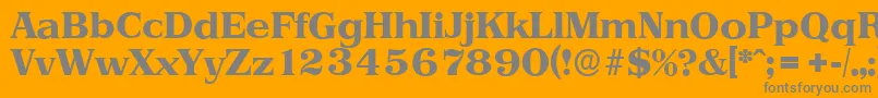 Czcionka PriamosserialXboldRegular – szare czcionki na pomarańczowym tle