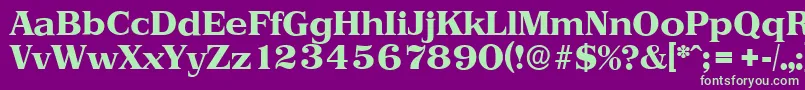 PriamosserialXboldRegular Font – Green Fonts on Purple Background