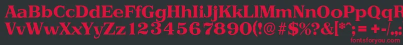 PriamosserialXboldRegular Font – Red Fonts on Black Background