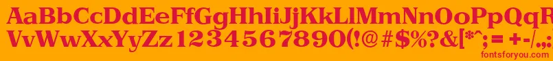 PriamosserialXboldRegular Font – Red Fonts on Orange Background