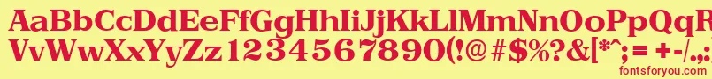 PriamosserialXboldRegular Font – Red Fonts on Yellow Background
