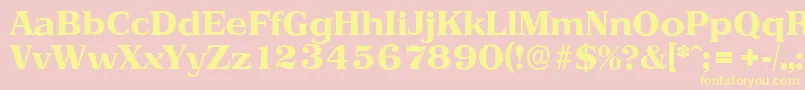 PriamosserialXboldRegular Font – Yellow Fonts on Pink Background