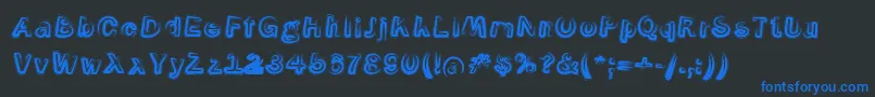 SmokeContourItalic Font – Blue Fonts on Black Background