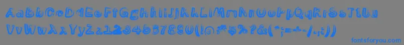 SmokeContourItalic Font – Blue Fonts on Gray Background