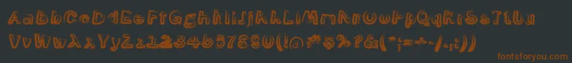 Шрифт SmokeContourItalic – коричневые шрифты на чёрном фоне