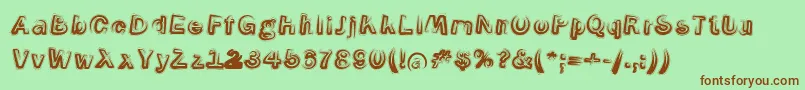 SmokeContourItalic Font – Brown Fonts on Green Background