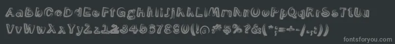 フォントSmokeContourItalic – 黒い背景に灰色の文字