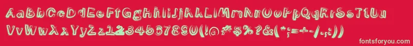 SmokeContourItalic Font – Green Fonts on Red Background