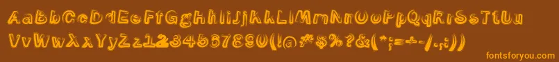 SmokeContourItalic Font – Orange Fonts on Brown Background