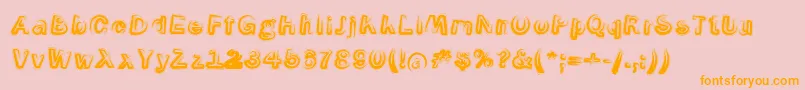 SmokeContourItalic-Schriftart – Orangefarbene Schriften auf rosa Hintergrund