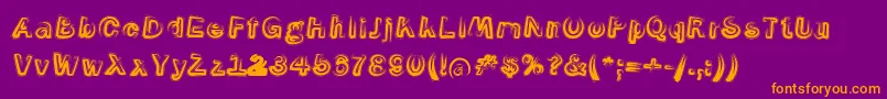 SmokeContourItalic Font – Orange Fonts on Purple Background