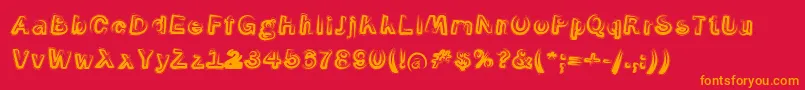 SmokeContourItalic Font – Orange Fonts on Red Background