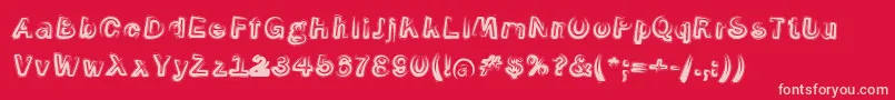 SmokeContourItalic Font – Pink Fonts on Red Background