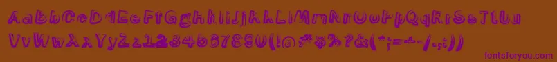 SmokeContourItalic Font – Purple Fonts on Brown Background