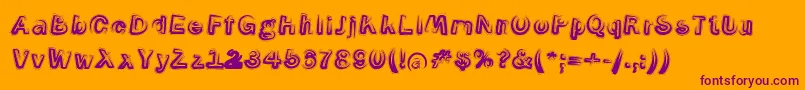 SmokeContourItalic Font – Purple Fonts on Orange Background