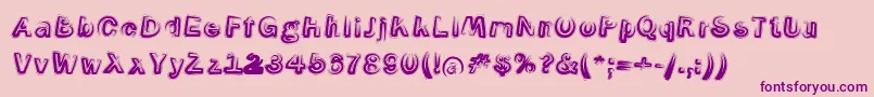 SmokeContourItalic Font – Purple Fonts on Pink Background