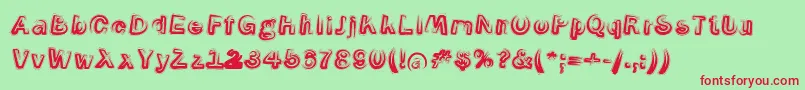 SmokeContourItalic Font – Red Fonts on Green Background