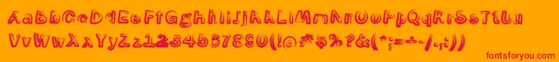 SmokeContourItalic Font – Red Fonts on Orange Background