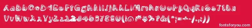 フォントSmokeContourItalic – 赤い背景に白い文字