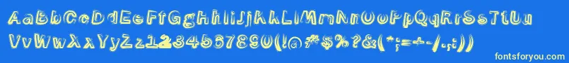 フォントSmokeContourItalic – 黄色の文字、青い背景