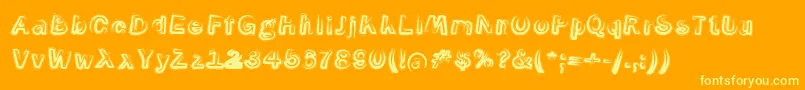 SmokeContourItalic Font – Yellow Fonts on Orange Background