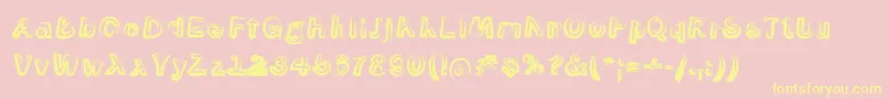 SmokeContourItalic Font – Yellow Fonts on Pink Background