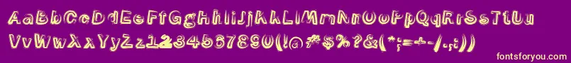 SmokeContourItalic Font – Yellow Fonts on Purple Background