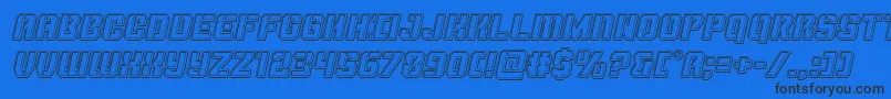 Thundertrooperengraveital Font – Black Fonts on Blue Background