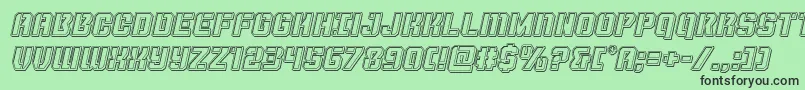 Thundertrooperengraveital Font – Black Fonts on Green Background