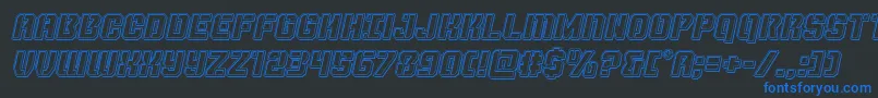 Thundertrooperengraveital Font – Blue Fonts on Black Background